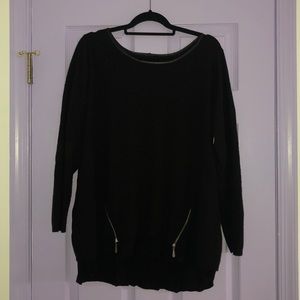 Torrid Black sweater with zipper detail {SIZE: 1}